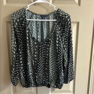 Floral Black and White Women's Top